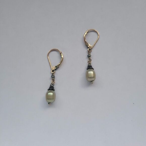 Fresh Water Baroque Pearl Drop Earrings - Picture 1 of 3